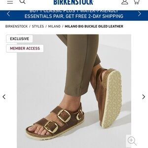 Birkenstock Milano Big Buckle in Cognac color, size 40. Like New, worn once.